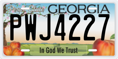 GA license plate PWJ4227