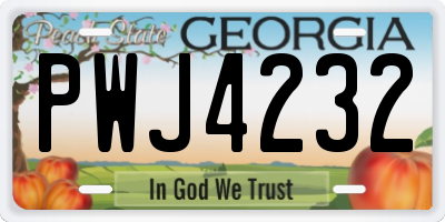 GA license plate PWJ4232