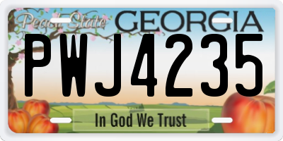 GA license plate PWJ4235