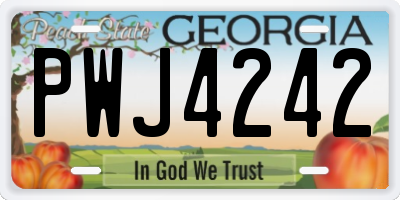 GA license plate PWJ4242