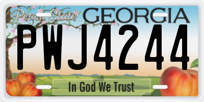 GA license plate PWJ4244