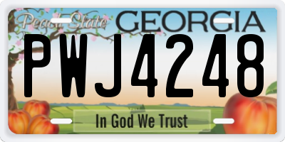 GA license plate PWJ4248