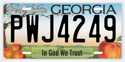 GA license plate PWJ4249