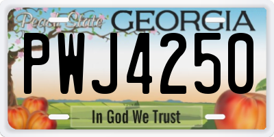 GA license plate PWJ4250