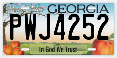 GA license plate PWJ4252