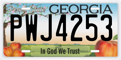 GA license plate PWJ4253