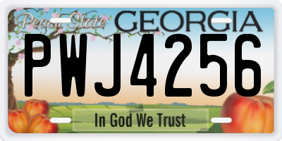 GA license plate PWJ4256