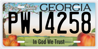 GA license plate PWJ4258