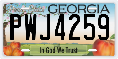 GA license plate PWJ4259