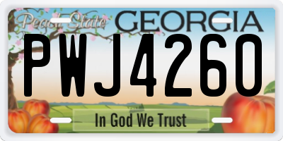 GA license plate PWJ4260