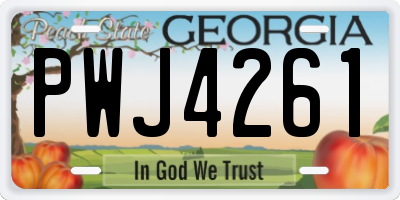 GA license plate PWJ4261