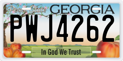 GA license plate PWJ4262