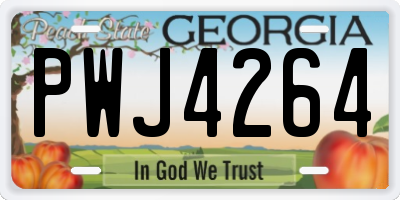GA license plate PWJ4264