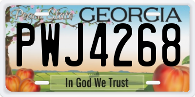 GA license plate PWJ4268