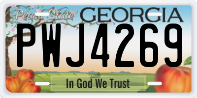 GA license plate PWJ4269