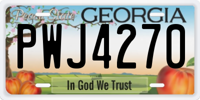 GA license plate PWJ4270