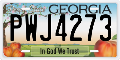 GA license plate PWJ4273