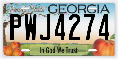 GA license plate PWJ4274