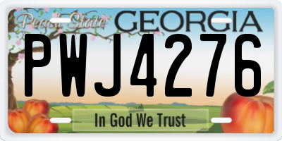 GA license plate PWJ4276