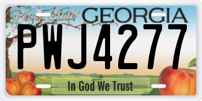 GA license plate PWJ4277