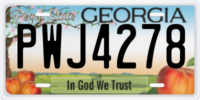 GA license plate PWJ4278