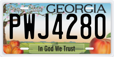 GA license plate PWJ4280