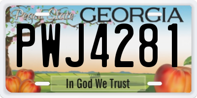 GA license plate PWJ4281