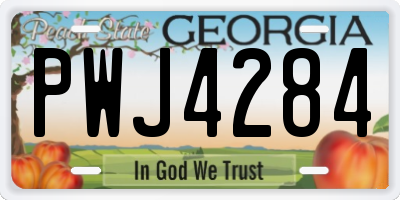 GA license plate PWJ4284