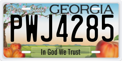 GA license plate PWJ4285