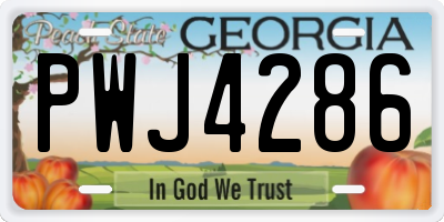 GA license plate PWJ4286