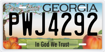 GA license plate PWJ4292