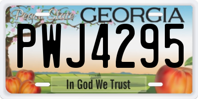 GA license plate PWJ4295