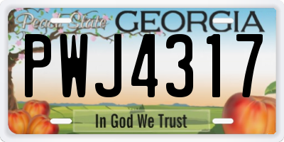 GA license plate PWJ4317