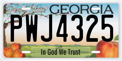 GA license plate PWJ4325