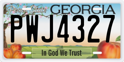 GA license plate PWJ4327