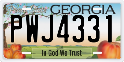 GA license plate PWJ4331