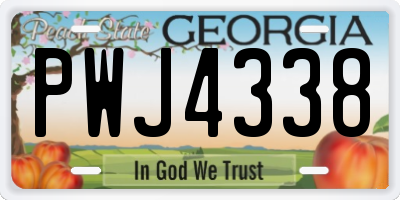 GA license plate PWJ4338