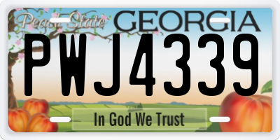 GA license plate PWJ4339