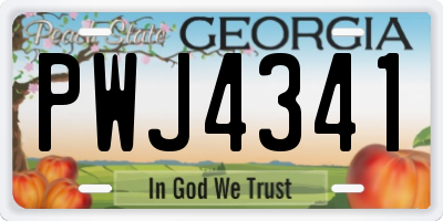 GA license plate PWJ4341