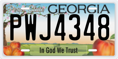 GA license plate PWJ4348