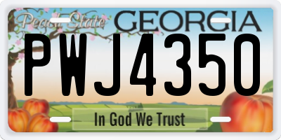 GA license plate PWJ4350