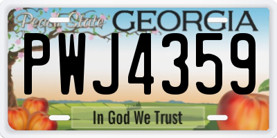 GA license plate PWJ4359