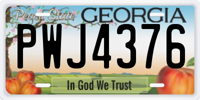 GA license plate PWJ4376