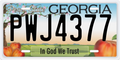 GA license plate PWJ4377