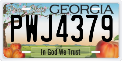 GA license plate PWJ4379