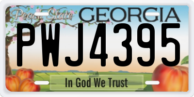 GA license plate PWJ4395