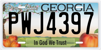 GA license plate PWJ4397