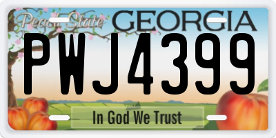GA license plate PWJ4399