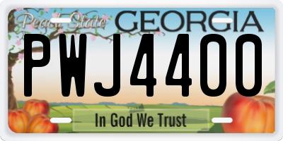 GA license plate PWJ4400