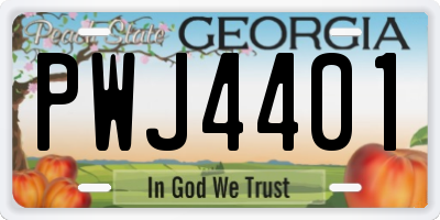 GA license plate PWJ4401